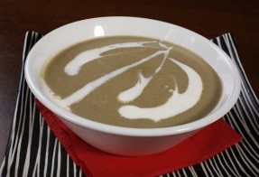 Fresh aromatic mushrooms cream soup