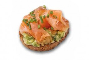 Smoked salmon and guacamole